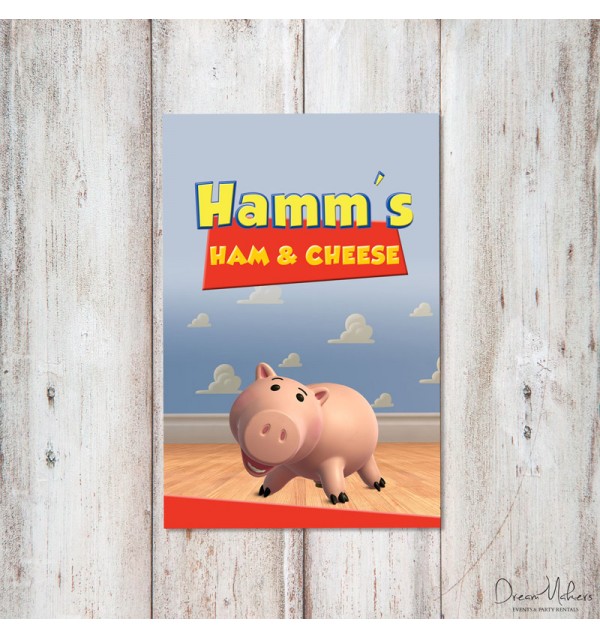 Toy Story Party Food Sign 4" x 6", Hamm