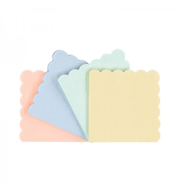 Scalloped Pastel Luncheon Napkins