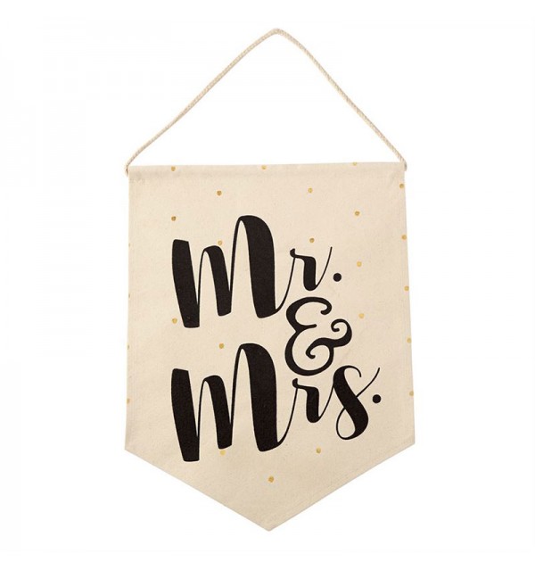Mr Mrs Canvas Decorative Hanger