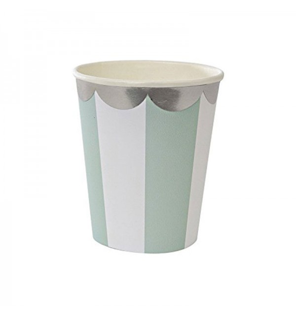 Radial Stripe Mint Party Cups Radial Stripe Mint Party Cups