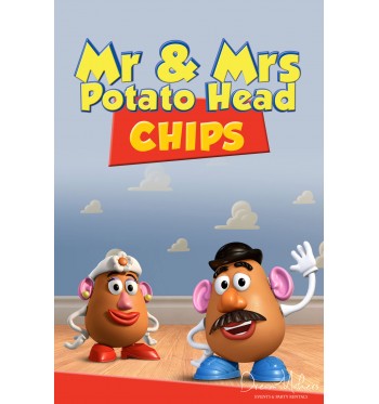 Toy Story Party Food Sign 4" x 6", Mr. & Mrs. Potato Head - 350 x 373 jpeg 27kB