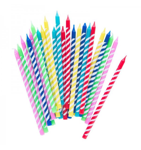 Multi Striped Party Candles Multi Striped Party Candles