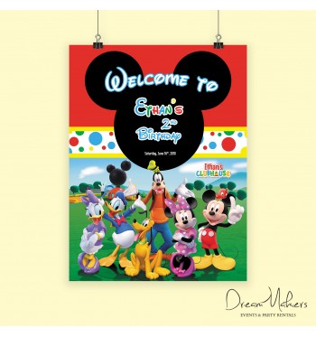 Mickey Mouse Clubhouse Party Welcome Sign / Room Art 11