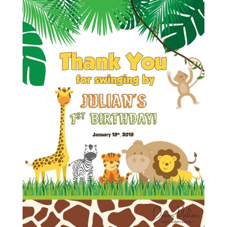 Jungle Safari Party Thank You Sign / Room Art 8