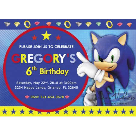 Sonic Party Birthday Invitation 5