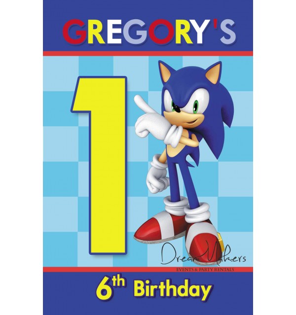 Sonic Party Table Number 1 Sign 4