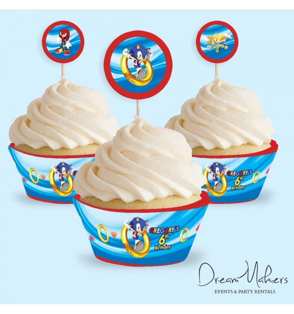 Sonic Party Cupcake Toppers